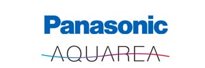 Panasonic Aquarea Logotipo de Panasonic con el logotipo de la gama de aerotermia Panasonic Aquarea